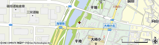 愛知県豊橋市大崎町（平嶋）周辺の地図