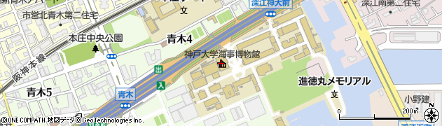 神戸大学　附属図書館海事科学分館周辺の地図