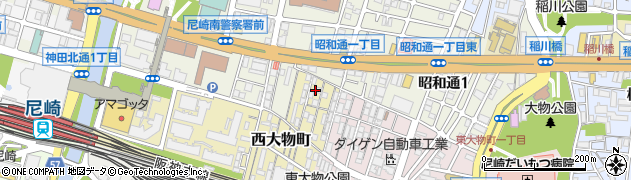 兵庫県尼崎市西大物町5周辺の地図