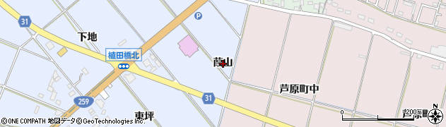 愛知県豊橋市磯辺下地町（葭山）周辺の地図