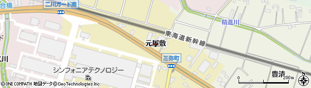 愛知県豊橋市三弥町（元屋敷）周辺の地図