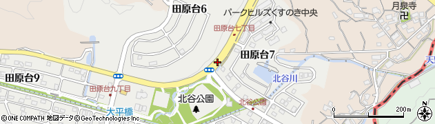 大阪府四條畷市田原台周辺の地図