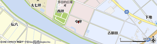 愛知県豊橋市大山町（中坪）周辺の地図
