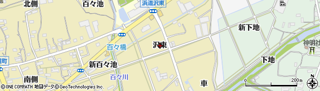 愛知県豊橋市浜道町（沢東）周辺の地図