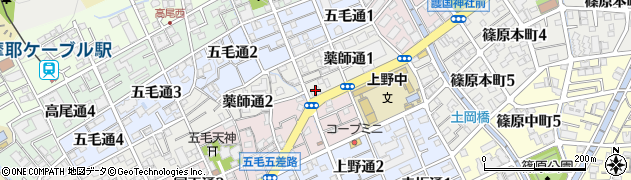 兵庫信用金庫六甲支店五毛出張所周辺の地図
