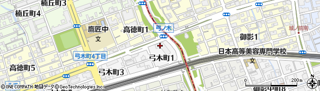 神戸市バス　石屋川営業所周辺の地図