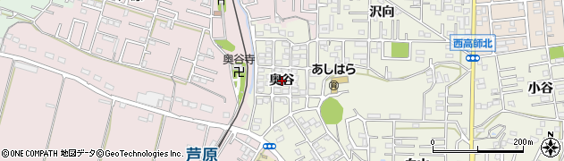 愛知県豊橋市西高師町（奥谷）周辺の地図