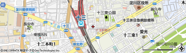 小だるま 十三駅東口店周辺の地図