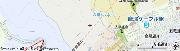 兵庫県神戸市灘区上野（観音寺山）周辺の地図