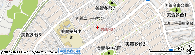 兵庫県神戸市西区美賀多台周辺の地図