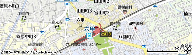 ミーツ　六甲阪急店周辺の地図
