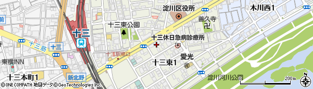 淀川通周辺の地図