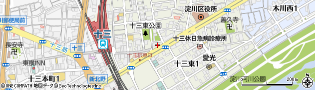 十三棋道舘道場周辺の地図
