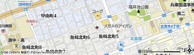 カーブス　神戸甲南周辺の地図