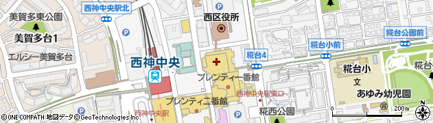 メガネのアイガン西神中央店周辺の地図