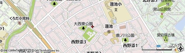 兵庫県播磨町（加古郡）西野添周辺の地図