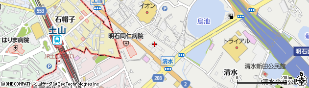 兵庫県明石市魚住町清水2162周辺の地図