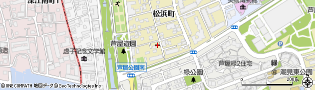 兵庫県芦屋市松浜町16-1周辺の地図