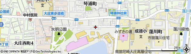 兵庫県尼崎市水明町周辺の地図