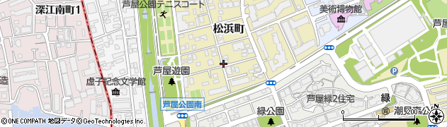 兵庫県芦屋市松浜町周辺の地図