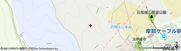 兵庫県神戸市灘区上野（下多）周辺の地図