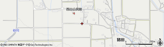 三重県伊賀市猪田周辺の地図