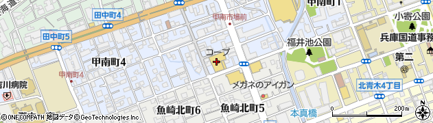 愛菜　甲南店周辺の地図