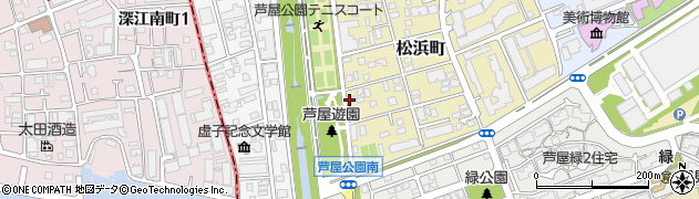 兵庫県芦屋市松浜町12-15周辺の地図