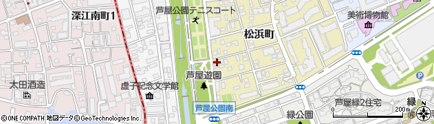 兵庫県芦屋市松浜町12-16周辺の地図