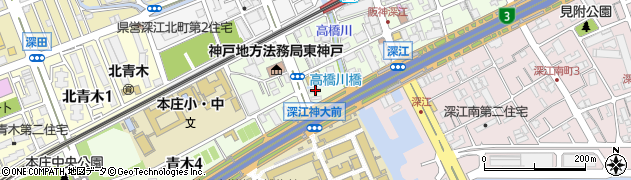兵庫県神戸市東灘区深江本町4丁目1-9周辺の地図