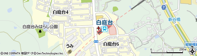セブンイレブン生駒白庭台駅前店周辺の地図