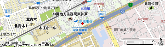 兵庫県神戸市東灘区深江本町4丁目1周辺の地図