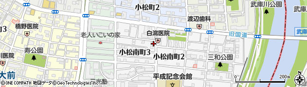 西宮小松郵便局周辺の地図