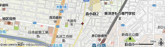 大阪府大阪市旭区森小路周辺の地図