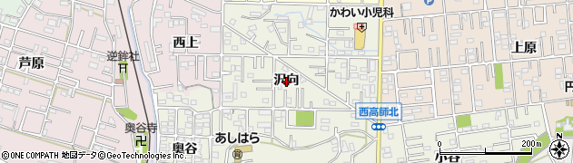 愛知県豊橋市西高師町沢向周辺の地図