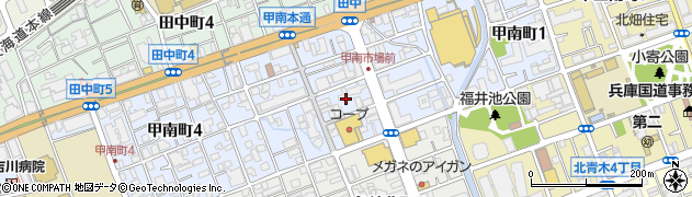 兵庫県神戸市東灘区甲南町3丁目2周辺の地図
