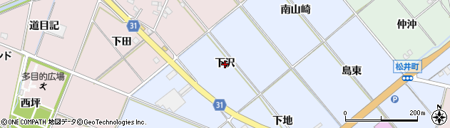 愛知県豊橋市磯辺下地町（下沢）周辺の地図