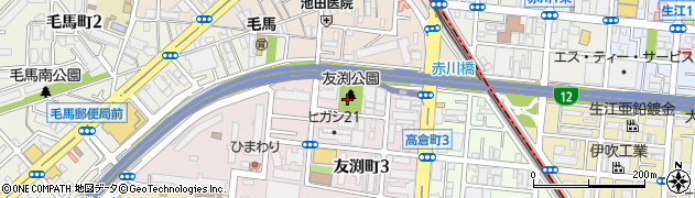 友渕公園周辺の地図