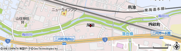 愛知県豊橋市二川町（川田）周辺の地図