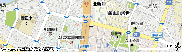 三十三銀行津中央支店周辺の地図