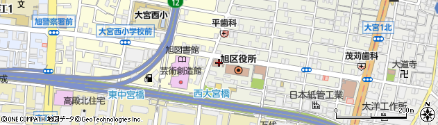 大阪市消防局旭消防署周辺の地図