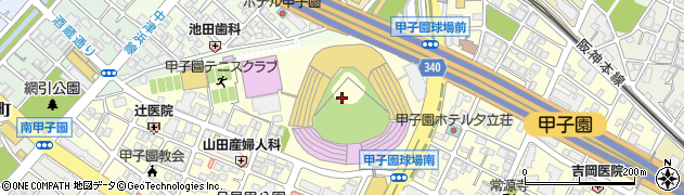 阪神甲子園球場周辺の地図