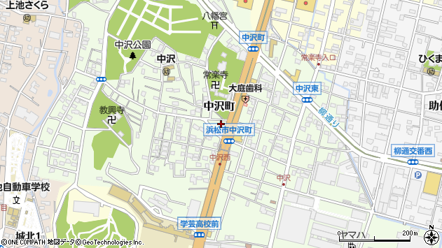〒430-0904 静岡県浜松市中央区中沢町の地図