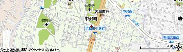 静岡県浜松市中央区中沢町周辺の地図