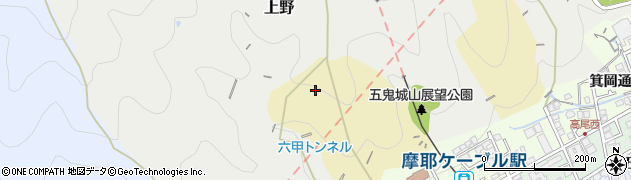 兵庫県神戸市灘区畑原（ノタ山）周辺の地図
