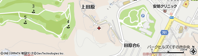 大阪府四條畷市上田原周辺の地図