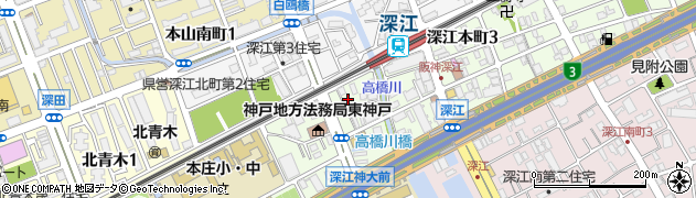 ライゼボックス深江駅南周辺の地図