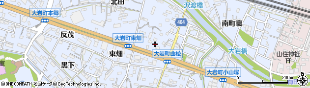 愛知県豊橋市大岩町（曲松）周辺の地図