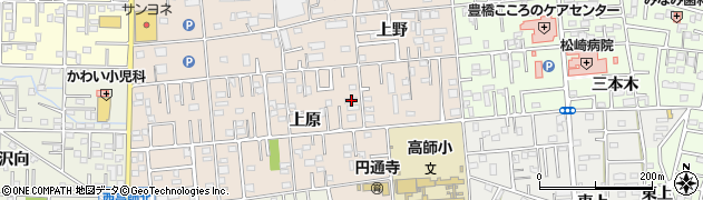 愛知県豊橋市上野町上原115周辺の地図