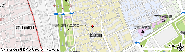 兵庫県芦屋市松浜町6-16周辺の地図